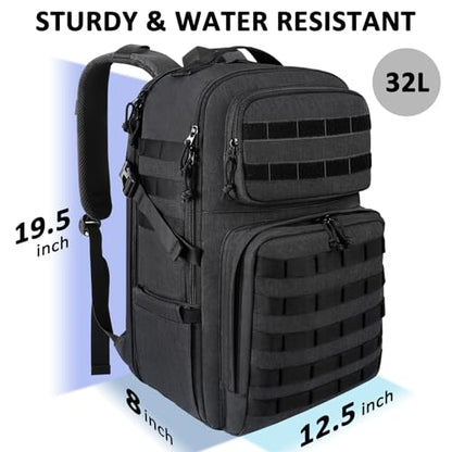 MATEIN 17 Inch Laptop Backpack, Large TSA Tactical Backpack for Men | Military MOLLE System, Water Resistant Computer Bag, Laptop Compartment, Work Organizer Pocket, For Carry on Travel
