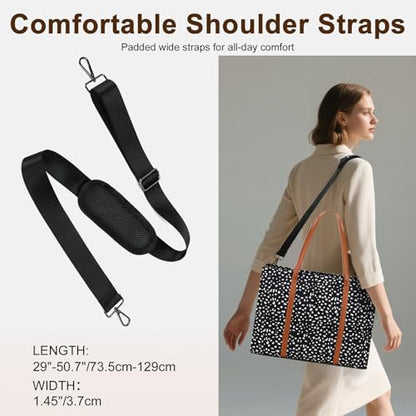 BTOOP Work Tote Bag for Women, Laptop Tote Bag With 15.6 Inch Padded Compartment, Teacher Nurse Bible Bags - color: A-leopard - Black