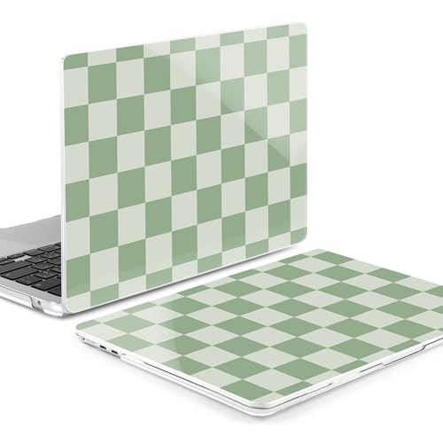 MEEgoodo Case for M5/M4/M3/M2 MacBook Air 13 inch Case 2026 2025 2024 2022, Fit Model A3449/A3240/A3113/A2681, Laptop Hard Shell Compatible with MacBook Air 13.6-inch, Green Checkered - color: Green Checkered