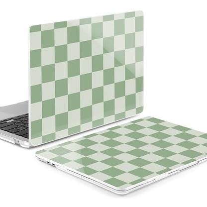 MEEgoodo Case for M5/M4/M3/M2 MacBook Air 13 inch Case 2026 2025 2024 2022, Fit Model A3449/A3240/A3113/A2681, Laptop Hard Shell Compatible with MacBook Air 13.6-inch, Green Checkered - color: Green Checkered