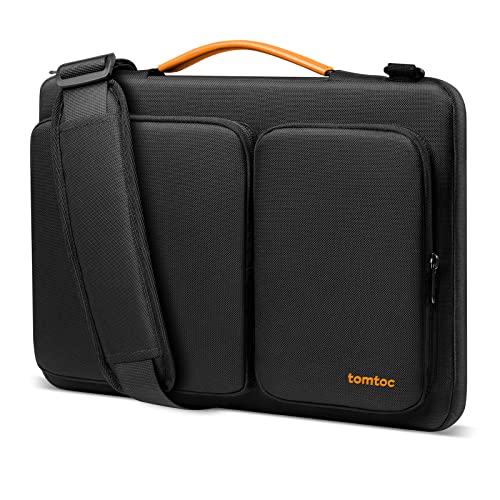 tomtoc 360 Protective Laptop Shoulder Bag for 15 Inch New 2026 MacBook Air M5/A3448, M4/A3241, M3/A3114, M2/A2941, 15 Inch Microsoft Surface Laptop 7/6, Water-Resistant Accessory Case - color: Black, size: 15-inch for MacBook Air