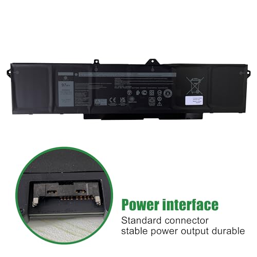 9JRV0 CPX-53XP7 97Wh Laptop Battery Replacement for Dell Latitude 5521 5531 Precision 3561 3571 3581 3591 Series Notebook 53XP7 053XP7 05RGW 005RGW Black 11.4V 8071mAh - size: 14.4*5.7*1.2inch 9JRV0