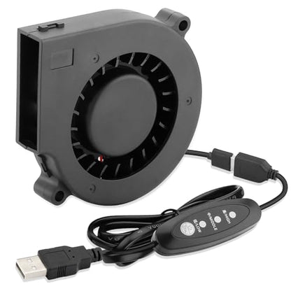75mm x 15mm USB Cooling Blower Fan 5V, for Cooling Helmet Computer | Brushless Small Welding Helmet Cooling Fan, Variable Speed, for 3D Printer Hard Drive CPU PC Electronics Cabinet PC Case - size: 75mm x 15mm