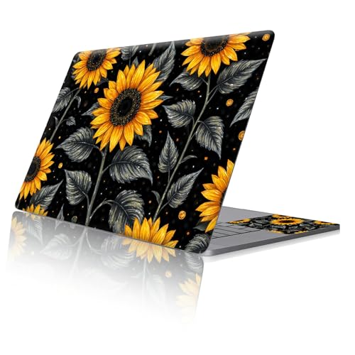 Reusable Universal Laptop Skin Sticker, Cut to Fit for 11.6–15.6 Inch Laptops, Waterproof Protective Film, No-Residue - Golden Sunflowers - color: Golden Sunflowers