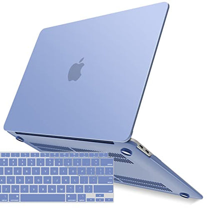 IBENZER Compatible with New MacBook Air 13 inch Case 2022 2021 2020 M1 A2337 A2179 A1932, Plastic Hard Shell Case with Keyboard Cover for Mac Retina Display with Touch ID, Serenity Blue, MMA-T13SRL+1 - color: Serenity Blue