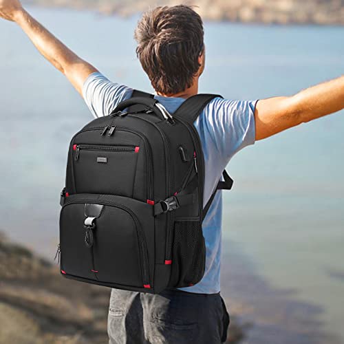 50L Travel Laptop Backpack for Men Women, Extra Large Heavy Duty Big Carry on Backpack for Weekend Airline Approved Fits 17 Inch Computer, Black - color: 50l Black
