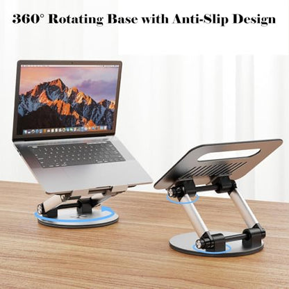 Adjustable Ergonomic Laptop Stand – Heavy-Duty Aluminum Holder with One-Button Angle Control, Supports 17” Devices