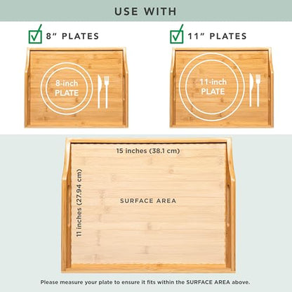 ROSSIE HOME Wood Lap Tray – Natural Bamboo, Fits 15.6” Laptops - color: Natural Bamboo, size: Single Tray