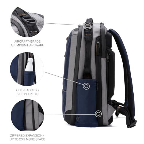 Travelpro Altitude Slim Expandable Travel Laptop Backpack 20-24L, 16 Inch - color: Stellar Navy/Grey