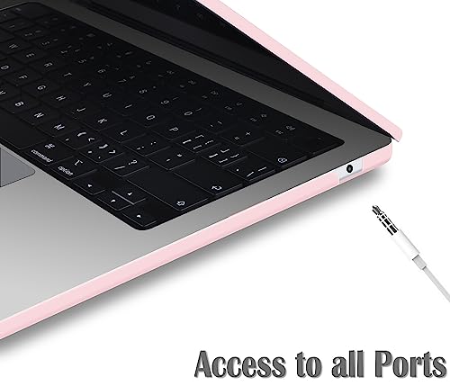 UESWILL Case for MacBook Air (15 inch, M2 M3 M4 M5, 2023 2024 2025 2026) Model A3448 A3241 A3114 A2941, Matte Hard Shell Cover + Microfiber Cloth, Rose Quartz - color: Rose Quartz, size: MacBook Air 15" (M2 M3 M4 M5)