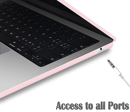 UESWILL Case for MacBook Air (15 inch, M2 M3 M4 M5, 2023 2024 2025 2026) Model A3448 A3241 A3114 A2941, Matte Hard Shell Cover + Microfiber Cloth, Rose Quartz - color: Rose Quartz, size: MacBook Air 15" (M2 M3 M4 M5)