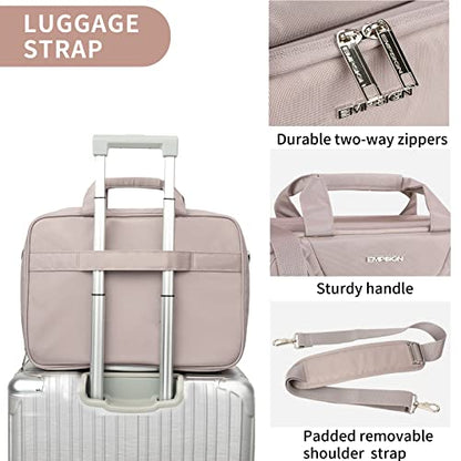 EMPSIGN 17.3 Inch Laptop Bag, Large Capacity Expandable Briefcase for Women & Men Business Office, Water-Repellent Laptop Case Travel Computer Bag with RFID Pockets, Dusty Pink | Large Capacity Expandable Briefcase, Women & Men Business Office, Water-Repe