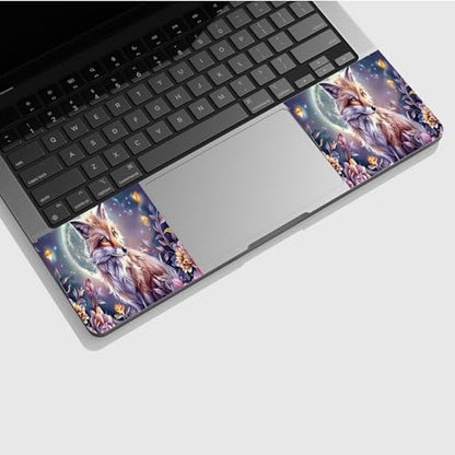 Universal Laptop Skin Sticker with 2 Wrist Pad Skins, Waterproof Scratch Resistant Vinyl Laptop Cover Decal, Cut to Fit for 11–15.6 Inch MacBook HP Dell Lenovo, Fox Flowers - color: Fox Flowers
