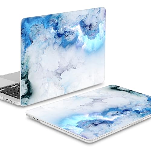 Mektron Case for MacBook Pro 16 inch A2141 (2020 2019 Release) with Touch bar & Touch ID, Ultra Thin Clear Hard Laptop Cover Keyboard Skin Screen Protector, Cloud & Lightning - color: Cloud & Lightning