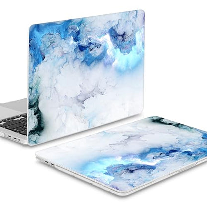 Mektron Case for MacBook Pro 16 inch A2141 (2020 2019 Release) with Touch bar & Touch ID, Ultra Thin Clear Hard Laptop Cover Keyboard Skin Screen Protector, Cloud & Lightning - color: Cloud & Lightning