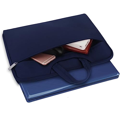 Arvok 17 17.3 Inch Water-Resistant Canvas Fabric Laptop Sleeve with Handle&Zipper Pocket/Notebook Computer Case/Ultrabook Carrying Bag for HP/Dell/A sus/Acer/Samsung, Black - color: Dark Blue, size: 17 inch