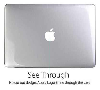UESWILL Glossy See Through Crystal Clear Hard Shell Case Cover Compatible with MacBook Pro (Retina, 13 inch, Early 2015/2014/2013/Late 2012), Model A1502/A1425, No USB-C, No CD-ROM, Clear - color: Crystal Clear, size: MacBook Pro 13" Retina A1502/A1425