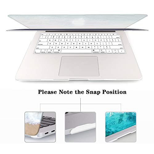 iCasso Compatible with MacBook Air 13 Inch Case 2020 2019 2018 Release A2337 M1/A1932/A2179 with Retina Display Touch ID, Hard Plastic Shell Case and Keyboard Cover for MacBook Air 13 -Beach - color: Beach