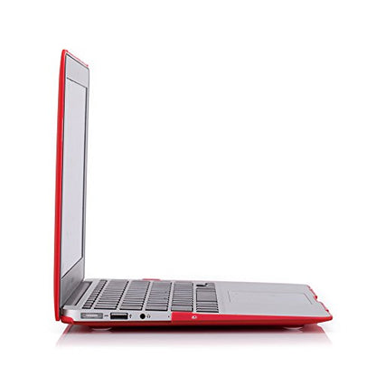 RUBAN Case Compatible with MacBook Air 11 Inch Release (A1370/A1465) - Slim Snap On Hard Shell Protective Cover and Keyboard Cover for MacBook Air 11, Red - color: red