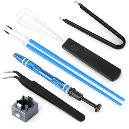 RUNJRX Keyboard Lube Kit with Switch Opener,Tweezers,Keycap Puller,Switch Puller,4-Claw Grabber,Switch Lube Brush for Custom Keyboard, Keyboard Lube Tools - style: Lube Kit-F
