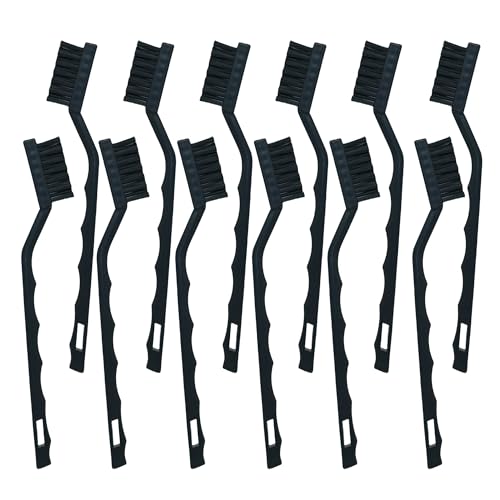 12PCS Anti Static ESD Cleaning Brush Kit – Precision Nylon Wire Brushes for PCB, Keyboard, Electronics – Safe, Scratch-Free Cleaning for Circuit Boards, Motherboards & Sensitive Components (Black)