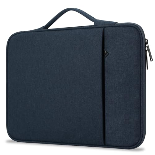 ProElife 13 Inch Laptop Sleeve for MacBook Neo, Retractable Handle, Navy | Precision Fit, Soft Inner Lining Padded, Anti-Scratch, Extra Attached Pocket, Travel Carry Laptop Bag for Home Office - color: Navy Blue