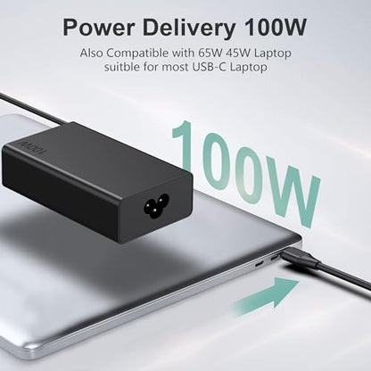 BULL-TECH Slim 100W USB C Charger Replacement for Lenovo ldeapad 5 Pro 16, ThinkBook 15 16 ThinkPad X13 Yoga Pro14s,T14p Gen1,T14s,NEO 14 Fast Charging Type C Travel Laptop Power Adapter