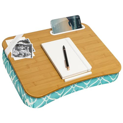 LAPGEAR Designer Lap Desk – Aqua Trellis, Fits 15.6” Laptops - color: Aqua Trellis, size: Single Lap Desk