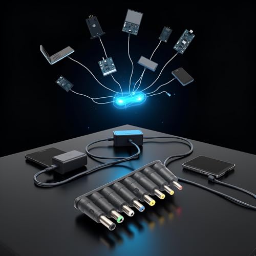 Universal 1 Set = 8pcs / Set 5pin Black Jack Plugs DC for Laptop AC Power Adapter Tips Connectors for Computer Notebook Laptop Accessories