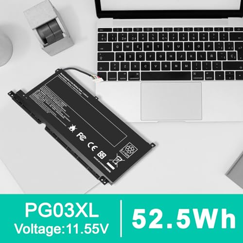 PG03XL Battery for HP Pavilion Gaming 15-DK 15T-DK 15-EC 15-DK0XXX 15-DK0055NR 15T-DK200 15-EC0013DX 15-EC1073DX 15Z-EC200 16-A0032DX 16-A0035NR L48495-005 3ICP6/60/72 HSTNN-DB9G HSTNN-OB1I L48430-AC1 - size: 8.3*3.7*0.18inch