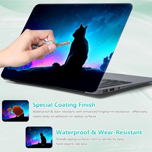Laptop Skin Sticker Decal 12"-15.6" Universal Laptop/Notebook/Netbook Vinyl - Waterproof Scratch Resistant,Fits HP Dell Lenovo MacBook,2 Free Wrist Pads,Easy Apply & Remove,Cute Cat Galaxy - color: Cute Cat Galaxy