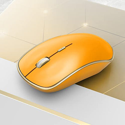 JOYACCESS J 2.4G Wireless Mouse, Soft Click, Silent Travel, 3200 DPI, 5 Adjustment Levels, for Laptop, Mac, PC, Notebook - Orange - color: Orange