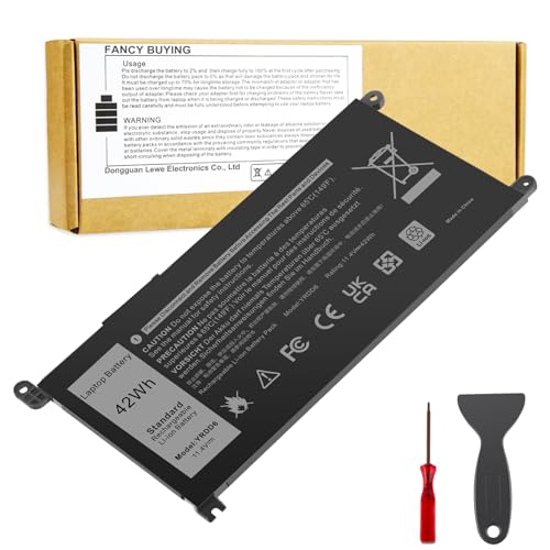 YRDD6 Battery for Dell Inspiron 5591 7586 5491 5481 5482 5485 3310 2-in-1 15 3582 3583 3593 3584 5590 5593 5594 5585 5598 14 3493 5493 5480 3793 Vostro 3491 5481 5581 5490 5590 0YRDD6 01VX1H 0VM732 - size: 7.56*4.06*0.2inch