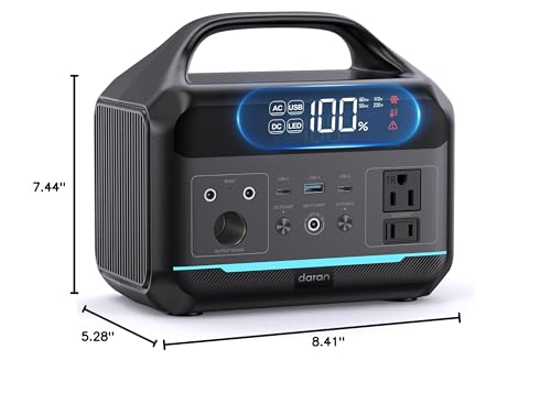 DARAN Portable Power Station 300W, 192Wh LiFePO4 Battery, Solar Generator with 110V AC Outlet & 8 Ports,Battery Backup for Camping, RV, Home Emergency Backup