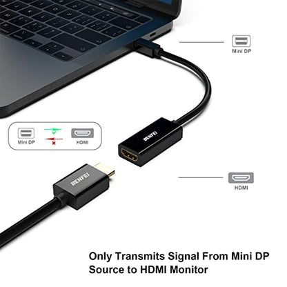 BENFEI Mini DisplayPort to HDMI Adapter 2 Pack, Mini DP(Thunderbolt) to HDMI Converter Gold-Plated Cord Compatible for MacBook Pro, MacBook Air, Mac mini, Microsoft Surface Pro 3/4, etc - size: 2 PACK