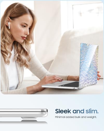 Fintie Case for MacBook Air 13 inch A3449/A3240/A3113/A2681 2022-2026 | M2/M3/M4/M5, Snap On Hard Shell, Full Port Access, Easy On/Off, Lightweight, Leopard - color: Five-Pointed Star