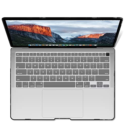 IBENZER Compatible with New MacBook Air 13 inch Case 2022 2021 2020 M1 A2337 A2179 A1932, Plastic Hard Shell Case with Keyboard Cover for Mac Retina Display with Touch ID, Black Marble, MAT13-BKMB+1 - color: Black Marble