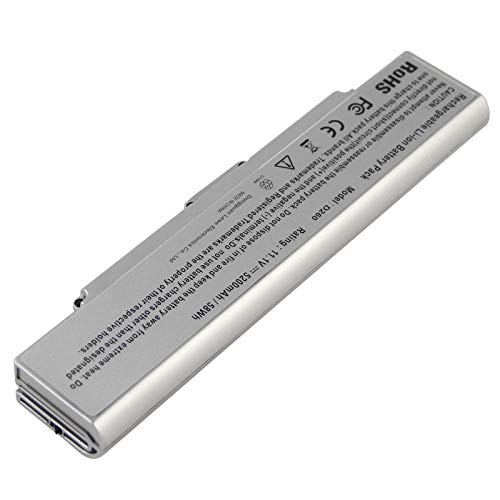 Fancy Buying Laptop Battery for Sony VAIO PCG VGN-AR VGN-NR VGN-SZ VGN-CR Series, fits P/N BPS9 VGP-BPL9 VGP-BPS9 VGP-BPS9/B VGP-BPS9/S VGP-BPS9A VGP-BPS9A/B (Silver 11.1V 5200mAh) - size: 8.07*2.05*0.83inch BPS9