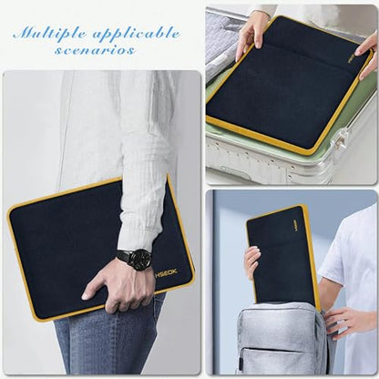 Hseok Laptop Case 13.3 14 inch Sleeve with Additional Case Compatible with MacBook Pro/Neo 14 inch M5/M4/M3/M2/M1 All Model of 13.3 Inch Mac Air/Pro, XPS 13 14 and More 13.3"-14" Notebooks,Bk-Yellow - color: Black-yellow