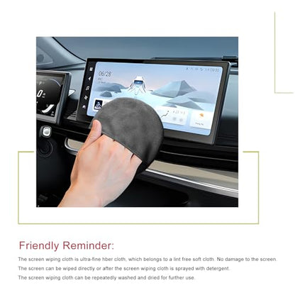 Car Screen Cleaner, 4.33"×4.33" Round Auto Touch Screen Cleaner Microfiber Cleaning Pad, Scratch-Free Microfiber Cleaning Wipe for Vehicle Dashboard LCD Display Laptop - color: Round