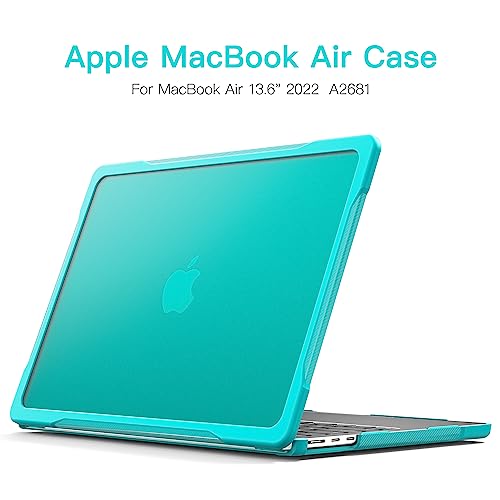 Batianda Ultimate Slim Case for MacBook Air 13.6 inch 2022-2026, Blue | Fits M2/M3/M4/M5 Model, Lightweight Slim Design, Carbon Fiber Side Texture, Matte Translucent Rugged Hybrid Protective Shell - color: S-Blue