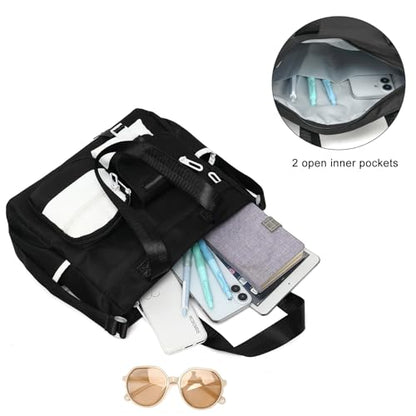 Phaoullzon Kawaii Messenger Bag Cute Purse Girls/Teens Crossbody Tote for Work - color: Black, style: Medium