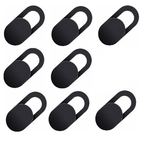 [8 Pack] Slide Webcam Cover Ultra Slim Web Camera Cover fits Laptop, Desktop, Computer, Smartphone,Protect Your Privacy and Security,Strong Adhensive-Black