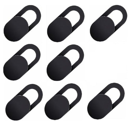 [8 Pack] Slide Webcam Cover Ultra Slim Web Camera Cover fits Laptop, Desktop, Computer, Smartphone,Protect Your Privacy and Security,Strong Adhensive-Black
