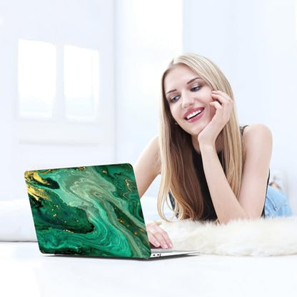 B BELK Compatible with MacBook Air 13 inch Case 2021 2020 2019 2018 M1 Chip | A2337 A2179 A1932, Plastic Laptop Hard Shell for MacBook Air 13.3 inch Case & Keyboard Cover & Screen Protector, Green Marble - color: Green Marble
