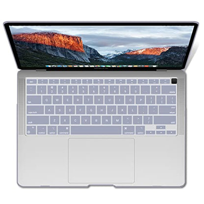 IBENZER Compatible with New MacBook Air 13 inch Case 2022 2021 2020 M1 A2337 A2179 A1932, Plastic Hard Shell Case with Keyboard Cover for Mac Retina Display with Touch ID, Lavender Gray, AT13LVGY+1 - color: Lavender Gray