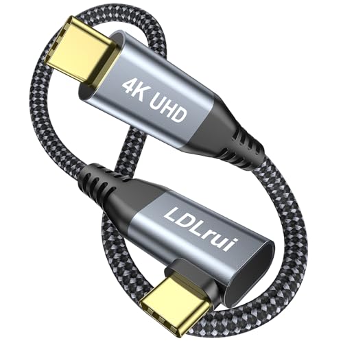 LDLrui 1FT Right Angle USB C Data Cable, 20Gbps, 4K Video, 100W PD | External SSDs, Mac Mini Setups, Docking Stations, USB-C Hubs, Space-Saving Design, Reduced Port Strain, USB 3.2 Gen 2x2 - size: 1FT, style: Right Angle Type C
