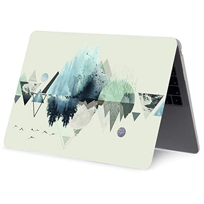 LanBaiLan Case Compatible for MacBook Air 13.6 inch M5 M4 M3 M2 Chip 2022 2023 2024 2025 2026 Release with Touch ID Model A3449 A3240 A3113 A2681, Plastic Hard Shell Case & Keyboard Cover, Mountain - color: Mountain Pattern