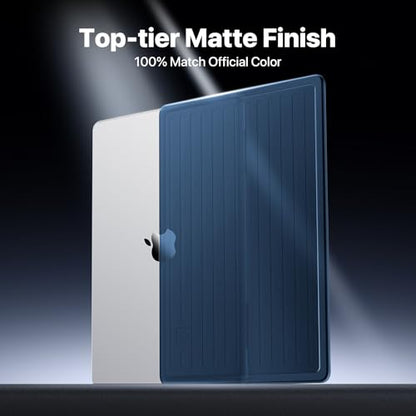 Soonjet TravelArmor for MacBook Pro 14 inch Case M5 M4 M3 M2 M1 2026-2021 | Anti Crack, 360° Protection, Thin & Light, Fingerprint & Scratch Resistant, Protective Hard Shell Cover, Matte Blue Clear - color: Midnight Clear