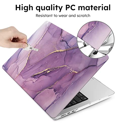 iCasso for MacBook Air 13 inch Case 2025 2024-2022 Release M4 A3240 M3 A3113 A2681 M2 with Liquid Retina Display, Hard Plastic Shell for Mac Air 13.6, TPU Keyboard Cover&Screen Protector, Purple - color: purple